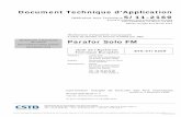 Document Technique d’Application Référence Avis · PDF file5/11-2169 3 a) Avec la feuille PARAFOR SOLO GFM / GFM-3 / GFX / GFX JS fixée mécaniquement en lisière recouverte :