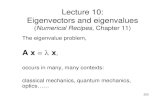 Lecture 10: Eigenvectors and eigenvalues - pha.jhu.edupha.jhu.edu/~neufeld/numerical/lecturenotes10.pdf · Lecture 10: Eigenvectors and eigenvalues (Numerical Recipes, Chapter 11)
