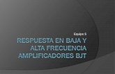 Respuesta en Baja y Alta Frecuencia Amplificadores BJT EN ALTA FRECUENCIA DE AMPLIFICADOR CON BJT En la región de alta frecuencia, la red RC de interés tiene la configuración que