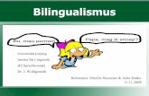 Bilingualismus - jan-wohlgemuth.de Vortrag.pdf · Bilingualismus und Sprachkontakt Entstehung von Bilingualität Definition(en) und Formen von Bilingualismus Gesellschaftlicher und