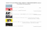 NOUVEAUTÉS CDs ORLY PRINTEMPS 2017 Variété · PDF file2017 Jazz vocal Think Bach Op. 2 / ... Gérard Lenorman ; Henri Salvador ; Tanina ; Tryo ... Pièces pour piano. La Sulamite