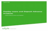 Payday Loans and Deposit Advance Products · PDF filePayday Loans and Deposit Advance Products . ... report based on the results of that ... Payday loans are typically structured with