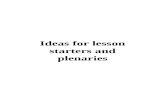 Ideas for lesson starters and plenaries file · Web viewIdeas for lesson starters and plenaries. ... focus on an appropriately demanding pace in thinking and learning rather than