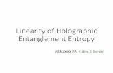 Linearity of Holographic Entanglement Entropy - 京都大学entangle2016/Almheiri.pdf · (Like the relation between energy and temperature) ... • Via entanglement wedge reconstruction.