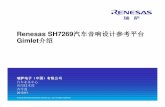 Renesas SH7269 汽车音响设计参考平台 Gimlet 介绍 2013 Renesas Electronics (China) Co., Ltd. All rights reserved. 2013/8/1 Renesas SH7269 汽车音响设计参考平台 Gimlet