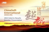 ChinaSoft International - 中软国际官网 · PDF fileThese presentations and/or other documents have been written and presented by Chinasoft International ... JV with Huawei officially