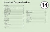 Handset Customization 14 - ソフトバンク Customization 14 Phone Settings 14-2 Handset Settings 14-2 Touch Panel Settings 14-3