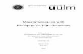 Macromolecules with Phosphorus Functionalities · PDF fileMacromolecules with Phosphorus Functionalities Calcium carbonate ‘nano pearls’, ... (concentration at which a detergent