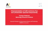 Characterization of LED luminous flux and photometer ...metrology.tkk.fi/courses/S-108.4020/s2010/MIKES_Presentation... · Characterization of LED luminous flux and photometer spectral