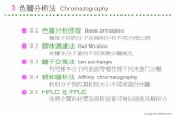 色層分析法 Chromatography 3.1 色層分析原理juang.bst.ntu.edu.tw/files ECX/2005 Pur3a.pdf · 3.4 親和層析法Affinity chromatography ... Paper partition chromatography