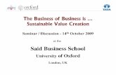 The Business of Business is … Sustainable Value … Presentation...Regional Groups / Networking &Tata Volunteering 1996 -1997 Case studies –Guidelines on building Community 1998-2000