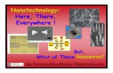Nanotechnology: Here, There, Everywhere - Miami …yarrisjm/NanoandNanowires 042208.pdf · Nanotechnology: Here, There, Everywhere ! Jan Yarrison-Rice, Physics, Miami University But,