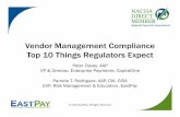 Vendor Management Compliance Top 10 Things … Management Compliance Top 10 Things Regulators Expect ... procedures, and service ... Useful Vendor Management Publications