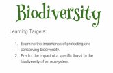 1. Examine the importance of protecting and Learning … are the types of biodiversity? Ecosystem diversity The variety of habitats, communities, and ecological processes in the biosphere.