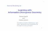 Tutorial Workshop on - 國立臺灣大學 · Pythagoras theorem 3. 4 Information divergence class and robust statistical methods I 4. 5 geometry learning statistics ... s s c r q