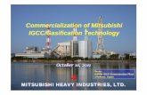 Commercialization of Mitsubishi IGCC/Gasification … Library/research/coal/energy systems...MITSUBISHI HEAVY INDUSTRIES, LTD.MITSUBISHI HEAVY INDUSTRIES, LTD. OctoOctoOctober 10,