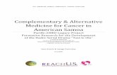 Complementary & Alternative Medicine for Cancer in ... · Complementary & Alternative Medicine for Cancer in ... CDC Pacific Center of Excellence in the ... Samoa Department of Health’s