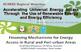 Financing Mechanisms for Energy Access in Rural and … · Examples of Government Financing mechanisms for Energy Access ... Financing to the Government of Tanzania for ... renewable