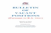 BULLETIN OF VACANT POSITIONS · Attach the following documents to the application letter and send to the ... N. Samar 3. Photocopy of certificate of ... CAREER SERVICE PROFESSIONAL