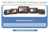 HDS Gen2 Software-Update Release Notes - …€“ See Gen2T 2.0.45.XXX software and release notes for HDS Gen2 Touch Models – Auto contrast ... – Insight 3D – Navionics Enhancement