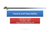 Hazard and Operability - che.itb.ac.id · Hazop -Tim Safety ABET 1. Hazard and Operability Hazard adalahsesuatuyang mempunyaipotensimembahayakan keselamatan, keamanan, kesehatan ...