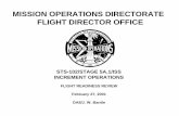MISSION OPERATIONS DIRECTORATE FLIGHT DIRECTOR OFFICE … · MISSION OPERATIONS DIRECTORATE FLIGHT DIRECTOR OFFICE ... TDW DGS/TDZ (DE-ORBIT BURN) ... closure of associated action