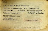 The Heinle & Heinle TOEFL Test Assistant : Grammar Ngii' …tainguyenso.vnu.edu.vn/jspui/bitstream/123456789/20122/1/400_0159.pdf · The Heinle & Heinle TOEFL Test Assistant : Grammar
