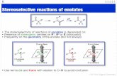 Stereoselective reactions of enolates - Massey Universitygjrowlan/stereo2/lecture7.pdf · 123.702 Organic Chemistry C-α si face C-α re face Stereoselective reactions of enolates