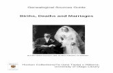 Births, Deaths and Marriages - University of Otago · Hocken Collections/Te Uare Taoka o Hākena, University of Otago Library Genealogical Sources Guide Births, Deaths and Marriages