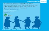 Promouvoir l’égalité des sexes dans les processus de ... · décentralisation et dans la gouvernance locale Leçons du Rwanda Immaculée Mukankubito ... en RDC, en juillet 2011.