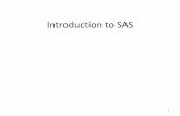 Introduction to SAS · Example: Correction SAS data step. data scores; infile datalines delimiter=',‘ dsd; input test1 test2 test3; datalines; ... SAS Programming Efficiency ...