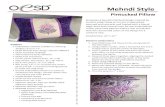 Mehndi Style Pintuck Pillow Instructions - … a beautiful Mehndi design inspired by Ancient Indian body art on this simple pillow textured with pintucks and framed with a bound edge.