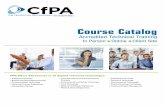 Course Catalog - CfPA · 2635 Biologic Change Control ... CfPA Course Catalog ... 0727 Pneumatic Conveying for Bulk Solids 0561 Process Plant Start-Up