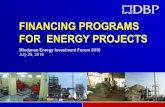FINANCING PROGRAMS FOR ENERGY PROJECTS - DOE · FINANCING PROGRAMS FOR ENERGY PROJECTS ... vehicle conversion and ... Rural Electrification and Energy Efficiency to achieve further