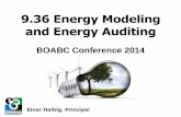 9.36 Energy Modeling and Energy Auditing - boabc.org · •Define energy modeling and energy auditing •Applications ... boiler •gas fireplace with ... •Request the “Full House