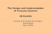 The Design and Implementation of Treasury Systems Ali …siteresources.worldbank.org/.../7SessionTreasSystemsHashim.pdf · 1 The Design and Implementation of Treasury Systems Ali
