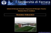 TRAUMA TORACICO - thoracicsurgery.it · TRAUMA TORACICO Istituto di Chirurgia Generale e Programma di Chirurgica Toracica Direttore: Prof. G. Cavallesco