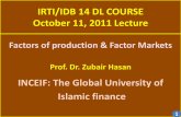 Factors of production Factor Markets - WordPress.com of production & Factor Markets Prof. Dr. Zubair Hasan INCEIF: The Global University of Islamic finance 1 2. LECTURE OUTLINES •Inputs