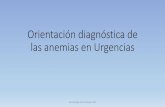 Orientación diagnóstica de las anemias en Urgencias · las anemias en Urgencias Hematología Clínica Rotger 2016. Definición •Disminución de la hemoglobina por debajo de los