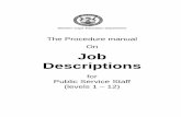 The Procedure manual On Job Descriptions - … Procedure manual On Job Descriptions for Public Service Staff (levels 1 – 12) CONTENTS 1. PURPOSE OF THIS PROCEDURE MANUAL.....1 ...