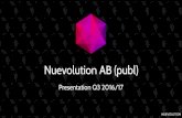 Presentation Q3 2016/17 - NUEVOLUTION · in this presentation or any obligation to update or revise the statements in this presentation to reflect ... available to Big Pharma ...