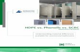 HDPE vs. Phenolic vs. SCRC - Scranton Products vs. Phenolic vs. SCRC ... dyes & resins with color throughout ... Phenolic bathroom partitions are comprised of a melamine sheet then