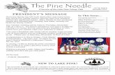 PRESIDENT’S MESSAGE In This Issue - Lake Pine Needle...All the best, ~Laura Saunders A ... A real bargain for businesses and professionals who wish ... Chelsea Duerholz, Tammy Herbert,