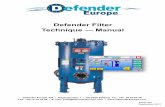 Defender Filter Technique — Manual - DefenderEurope 09 defender filter... · Defender Filter Technique — Manual ENGLISH ... Padeye lug Figure 1 2. The filter shall be hoisted
