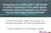 Designing of a 10MHz BW 77dB SNDR 8.1mW Continuous … 20100818_final.pdf · Rail-to-Rail Output Swing OPAMP Hong Phuc Ninh, ... (Final: configurable) Sampling frequency. 320MHz: