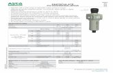 PARTICULATE FILTER/REGULATOR - ASCO | Home · All leaflets are available on: Air Preparation - 21 SERIES 651/ 652 Dimensional Drawing - 651/652 Series Particulate Filter/Regulator