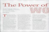 The Power of - Johns Hopkins Universityolms.cte.jhu.edu/.../271/files/ThePowerOfOurWords.pdf · The Power of Teacher language influences ... in the hall," These teacher words, spoken