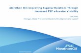 Marathon Oil: Improving Supplier Relations Through ... · Marathon Oil: Improving Supplier Relations Through ... Pace of development linked to NGL and gas ... SAP Service Entries
