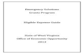 Emergency Solutions Grants Program Eligible …oeo.wv.gov/homelesshousingservices/Documents/ESG Eligible Expense...2 Emergency Solutions Grants Program (ESG) funds may only reimburse