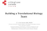 Building a Translational Biology Team - Critical Care … · Building a Translational Biology Team C. C. dos Santos MD, ... Department, or Institute) 2 ... – Informatics tool kits